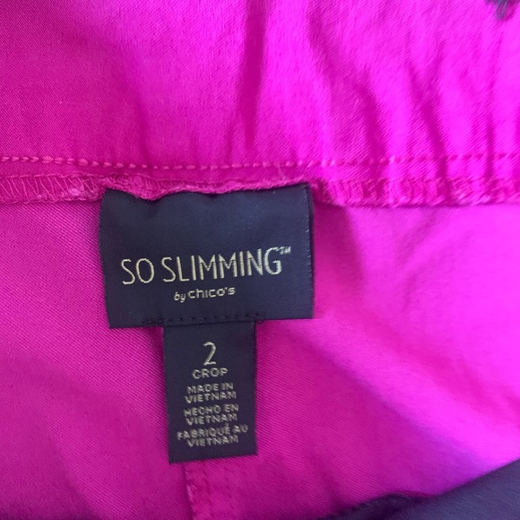 Chico pull on fuchsia capri pants size 2 - Picture 2 of 2